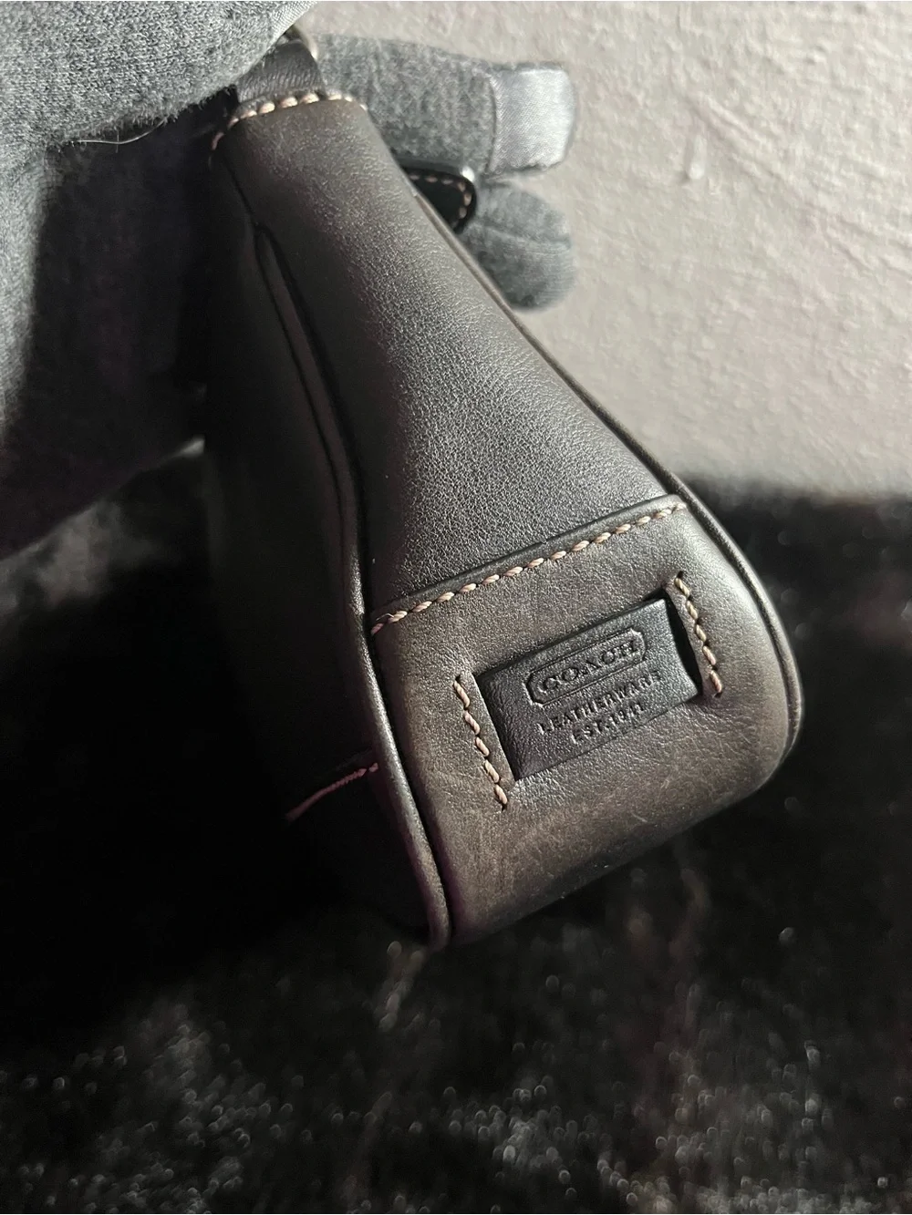 Coach Hamptons Demi Shoulder Bag in Dark Brown Leather